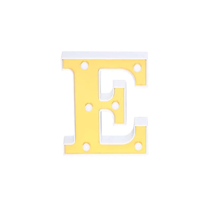 Tableclothsfactory 6" 3D Gold Marquee Letters 5 LED Light Up Letters Warm White LED Letter Lights - E