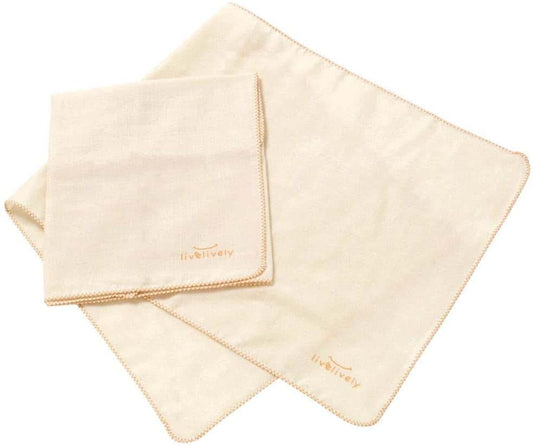 リブリブリ livelively 2-pack 100% Natural Organic Cotton Gauze Washcloths Wipes Face Towels for Babies with Sensitive