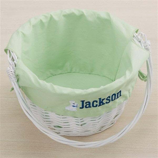 Personalization Universe Bunny Name Personalized Willow Easter Basket – Custom Kids Easter Egg Basket – Embroidered (photo 4)