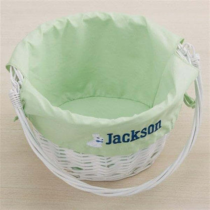 Personalization Universe Bunny Name Personalized Willow Easter Basket – Custom Kids Easter Egg Basket – Embroidered (photo 4)