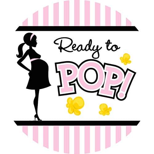 Ready To Pop Pink Classic Baby Shower Stickers | 40 Stickers | 2 Inch Round | Ready To Pop Baby Gift Sets