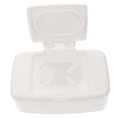 BabyOneStop Button Press Wipe Box Dispenser with Lid, PP White, Portable Wipes Holder