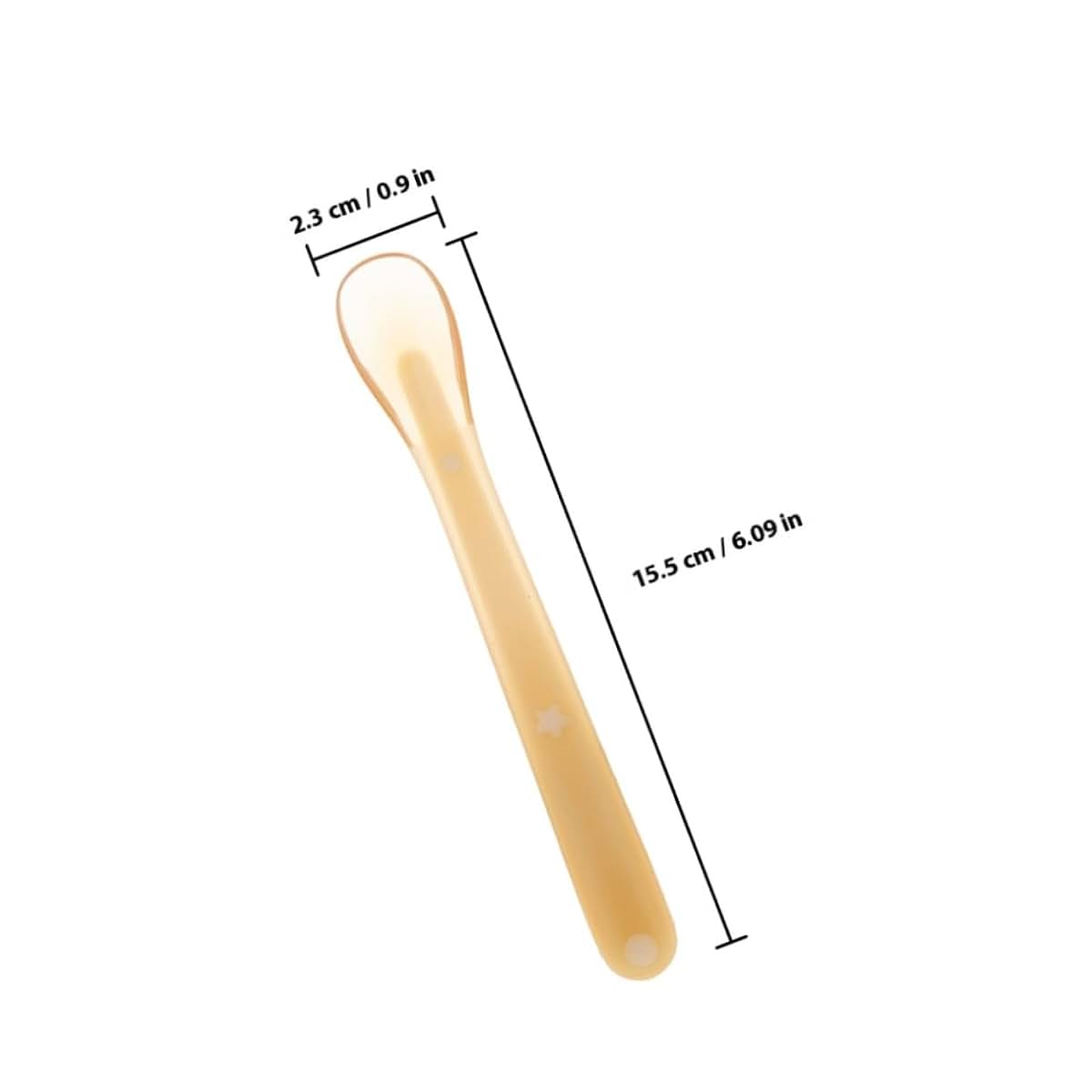 Toyvian Silicone Soft Spoon for Newborns, Light Yellow, Flexible Training Weaning Utensil
