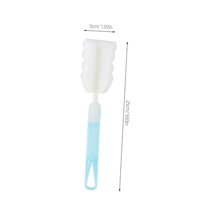 Kisangel 2pcs Sponge Bottle Brush with Handle, Soft Non-Scratch Sponge for Baby Bottles, Nipples, Pump Parts