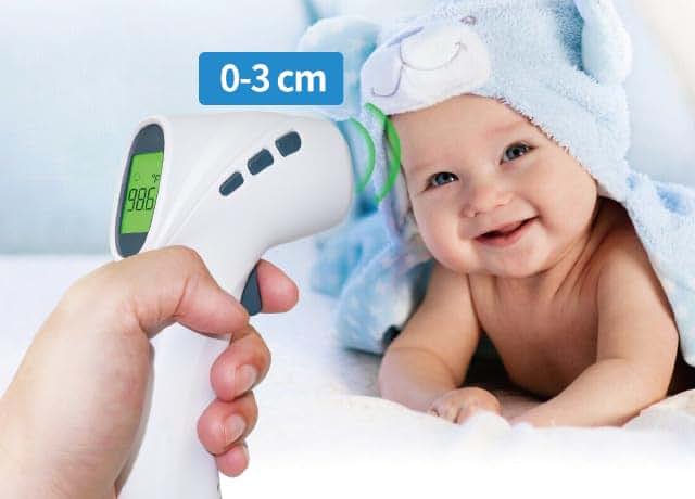 ECOMEDIX Touchless Digital Forehead Thermometer – Non-Contact Accuracy, Fast 1-Second Reading, Fever Alert, Backlit