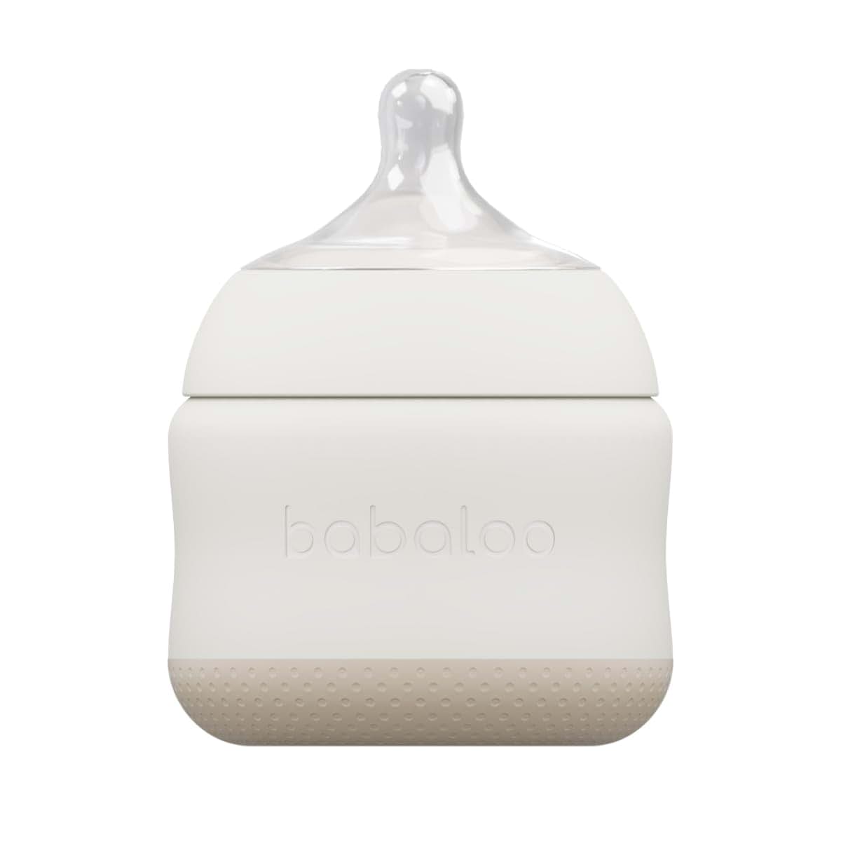 Babaloo Baby-Led Silicone Baby Bottle, Airless, Anti-Colic, 8oz Creme 1pk
