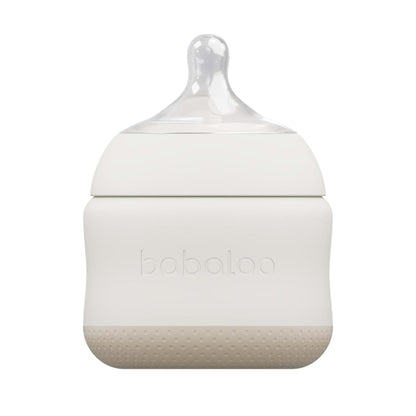 Babaloo Baby-Led Silicone Baby Bottle, Airless, Anti-Colic, 8oz Creme 1pk