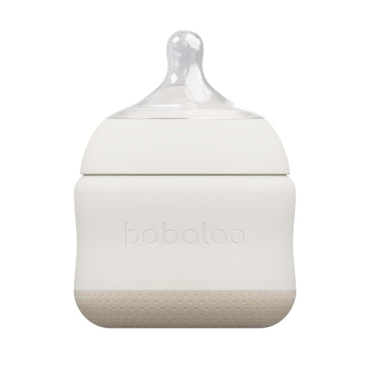 Babaloo Baby-Led Silicone Baby Bottle, Airless, Anti-Colic, 8oz Creme 1pk