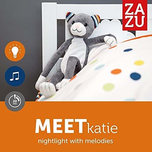 ZAZU Kids Katie The Cat Nightlight Plush Toy with Sound Machine