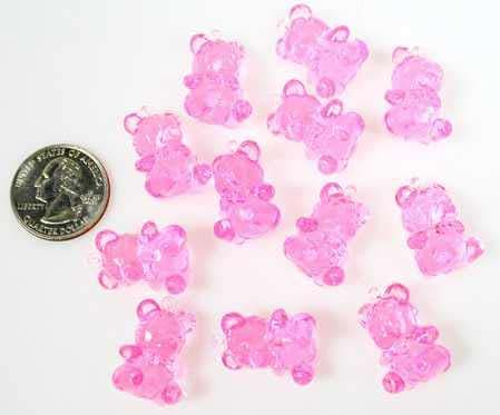 Factory Direct Craft Package of 144 Pieces of Pink Acrylic Teddy Bear Shower Favors