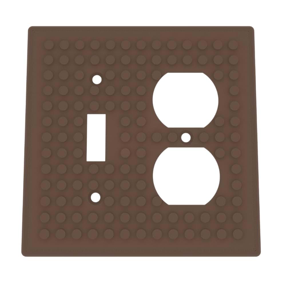 Aunt Lo's Supply Co Building Brick Light Switch Cover Plate - Compatible with Standard Construction Blocks - Double