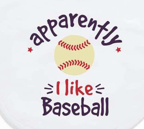 ChalkTalkSPORTS Baseball Baby Bib - Soft Microfiber With Button Closure, One Size Fits Most