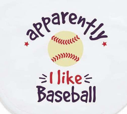 ChalkTalkSPORTS Baseball Baby Bib - Soft Microfiber With Button Closure, One Size Fits Most