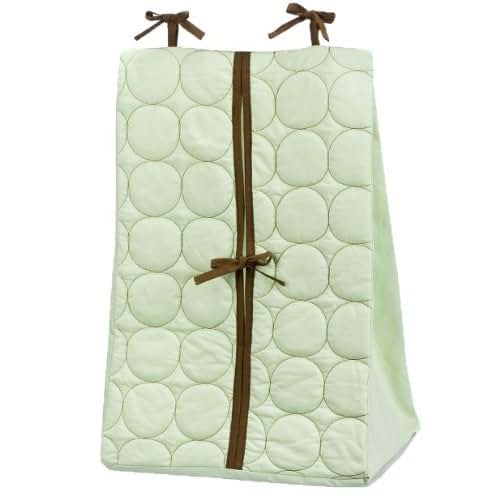 Bacati Quilted Circles Lime and Chocolate Diaper Stacker
