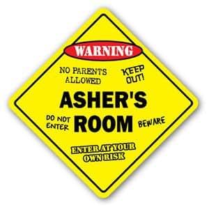 LA STICKERS ASHER'S Room Sticker Sign Kids Bedroom Decor Door Children's Name boy Girl Gift - Sticker Graphic - Auto