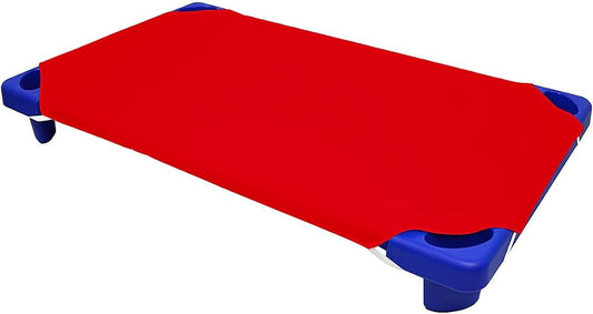 ComfyRight Blood Red Pack of 24 ( Size 22" x 40" ) Daycare Cot Sheets Fitted Sheets Pre-School Cot Sheet Nap Sheet for