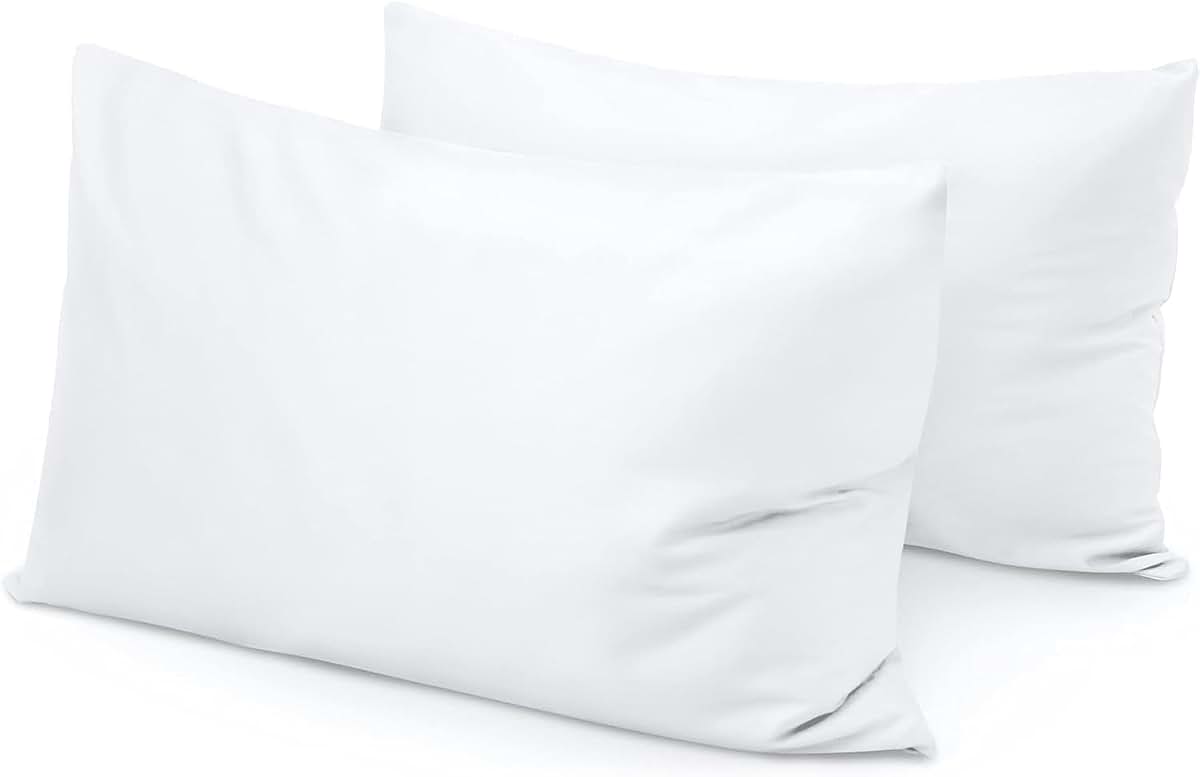 The3amenterprise Toddler Pillowcases, 13x18 Inch White Solid 100% Soft Egyptian (Set of 2)