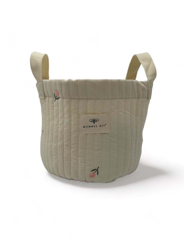 Mommee Bee Olivia Tulip Storage Basket With Handmade Embroidery (photo 2)
