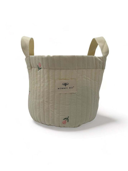 Mommee Bee Olivia Tulip Storage Basket With Handmade Embroidery (photo 2)