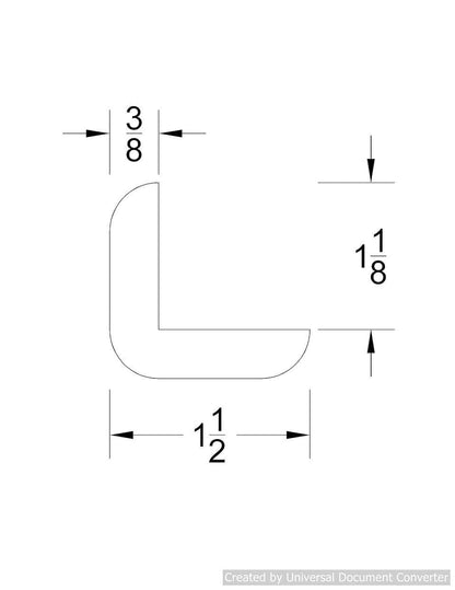 Highland Manor Wood Products Reveal Corner Guard 3/8" Reveal, 48" Tall x 1 1/2" Wide, Maple