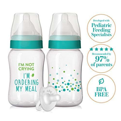 Evenflo Feeding Balance + Wide Neck Printed Bottles, 9oz 2pk (photo 3)