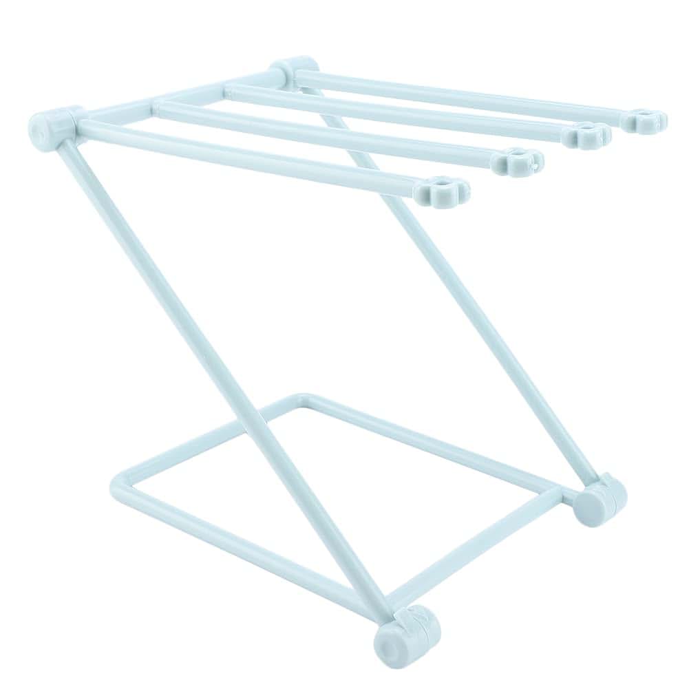 Cardyven Mini Folding Towel and Bottle Drying Rack, Blue