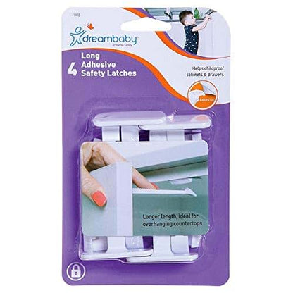 Adhesive Safety Latches Extra Long 4 Pack