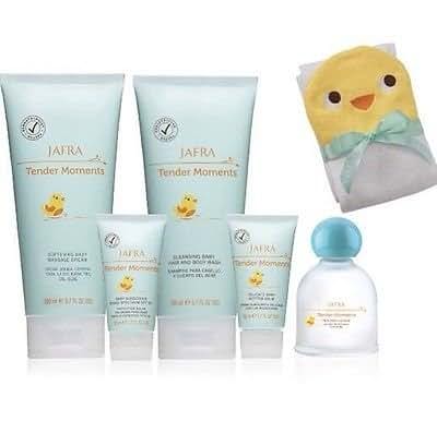 Jafra Tender Moments Baby Set, 5-Piece Bath and Body Collection with SPF 50 Sunscreen