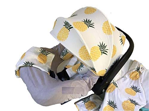 Rosy Kids 9pc Ultimate Set of Infant Car Seat Cover Canopy Headrest Blanket Hat Nursing Scarf