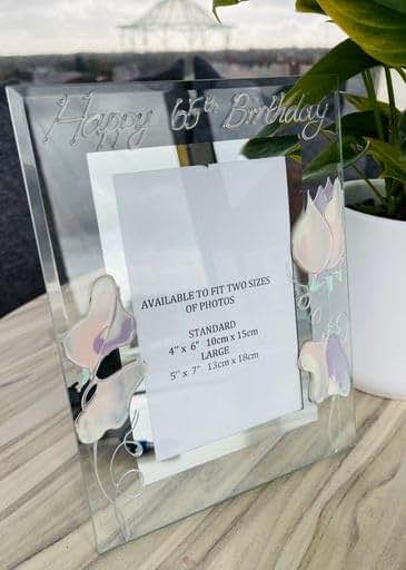 Dreamair 65th Birthday Gift Photo Frame (Port) Standard 4” x 6” Sweet Pea