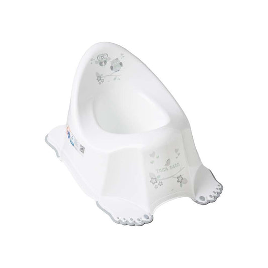 Hibou Blanc Owl Musical Toilet Potty White with Non-Slip Feet for Baby Toddler Potty Training