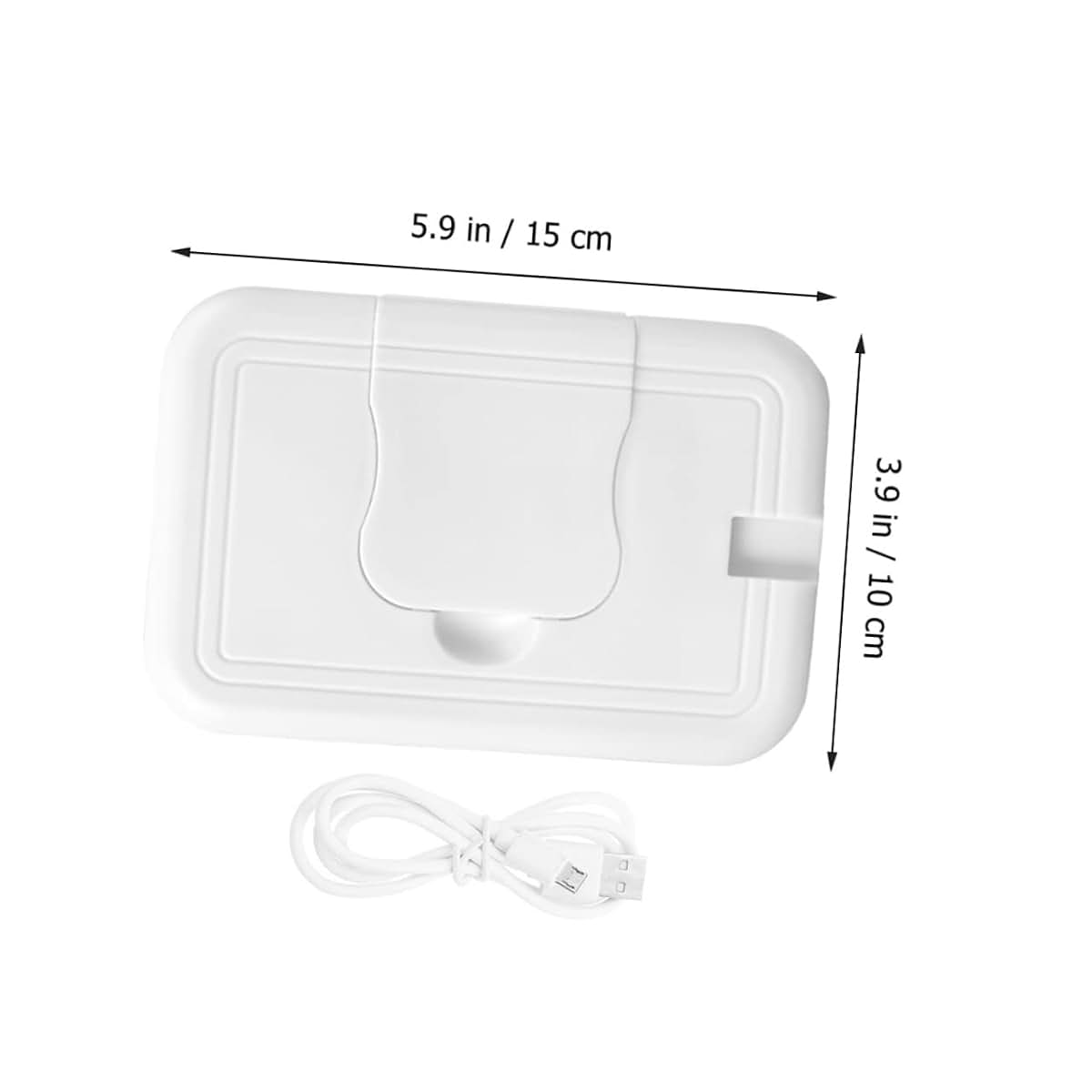 KOMBIUDA Wipe Warmer Dispenser Case With USB Cable, ABS And Aluminum Alloy, White