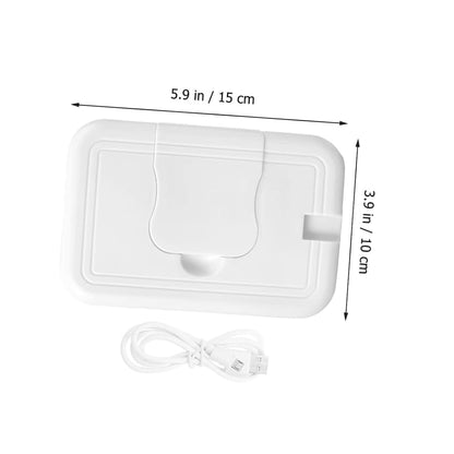 KOMBIUDA Wipe Warmer Dispenser Case With USB Cable, ABS And Aluminum Alloy, White