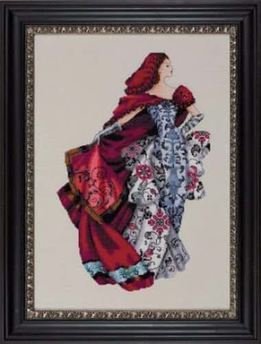 Mirabilia Complete Cross Stitch Kit with Linen, MD128 Red
