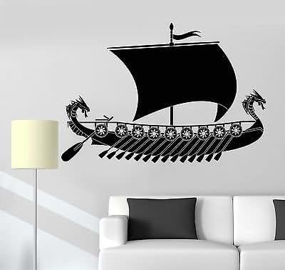 V-studios Vinyl Decal Viking Ship Scandinavian Children's Rooms Wall Stickers 049ig