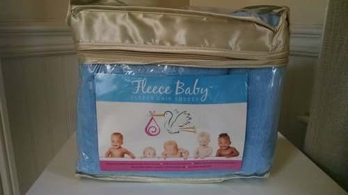 Fleece Baby Fitted Crib Sheet with Patented Safety Design - LIGHT BLUE