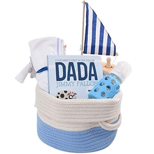 Our Green House Daddy's Baby Gift Basket - Organic Essentials And Play Time Favorites