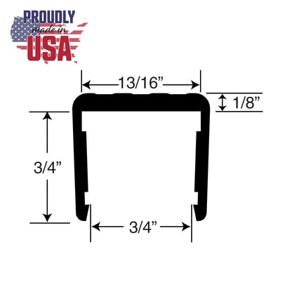 Outwater Aluminum U-Channel Edge Guard For Shelving, 46 Inch Black (photo 2)