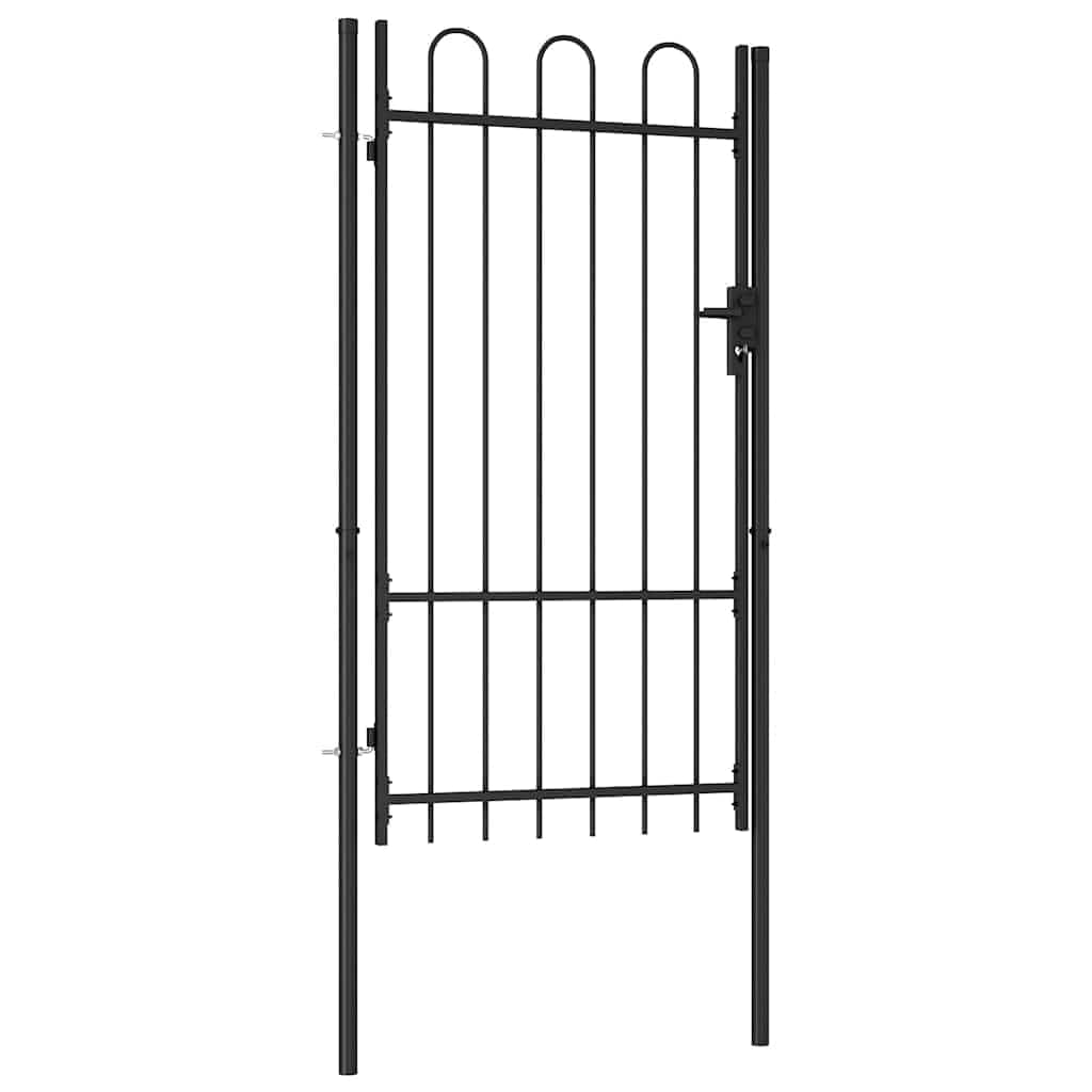Arched Top Single Steel Garden Gate for Backyard Patio Entryway