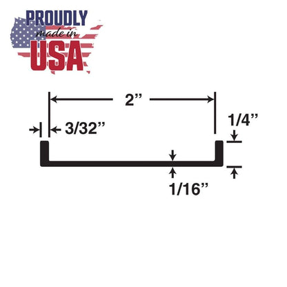 Outwater Plastics Black 2 Inch Styrene U-Channel Edge Guard (photo 2)