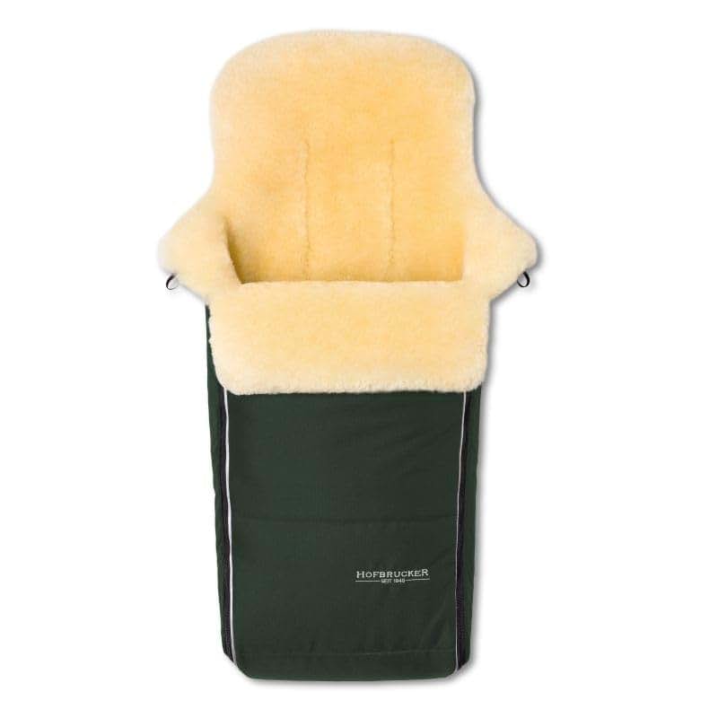 Hofbrucker Luxury Nostalgic Merino Lambskin Stroller Footmuff in Green (photo 3)