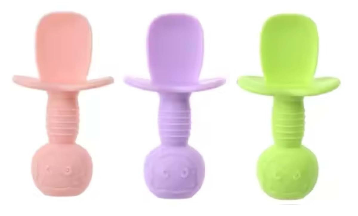 Yummy Baby 3 Pack Baby Spoons, First Stage Self Feeding Training Toddler Utensils