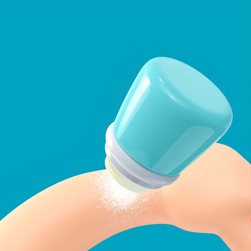 CoaGu Compact Powder Case with Puff for Body Dusting, Pink