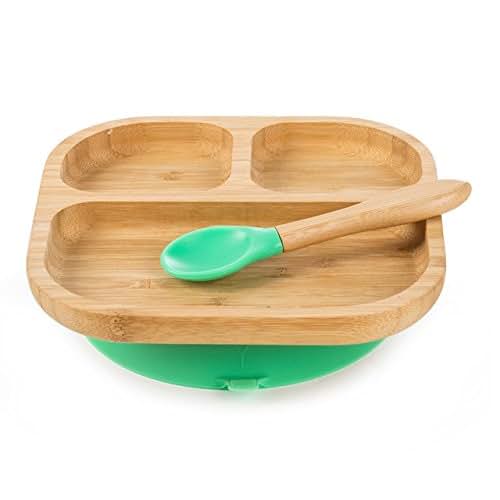 Youkoo Kitchen Bamboo Toddler Stay Put Dish and Weaning Set
