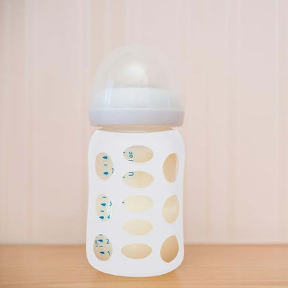 Showeroro 4 Pack Baby Bottle Sleeves Silicone Cover With Hollow Scale Design