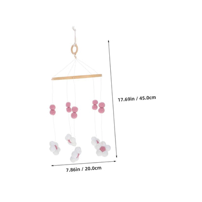 Boho Pompom Flower Crib Mobile for Nursery Decor Accent