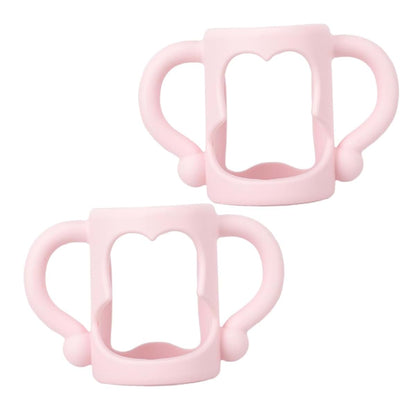 BabyOneStop Silicone Baby Bottle Handles, 2 Pack Pink Flexible Grips