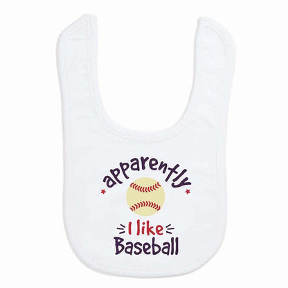 ChalkTalkSPORTS Baseball Baby Bib - Soft Microfiber With Button Closure, One Size Fits Most