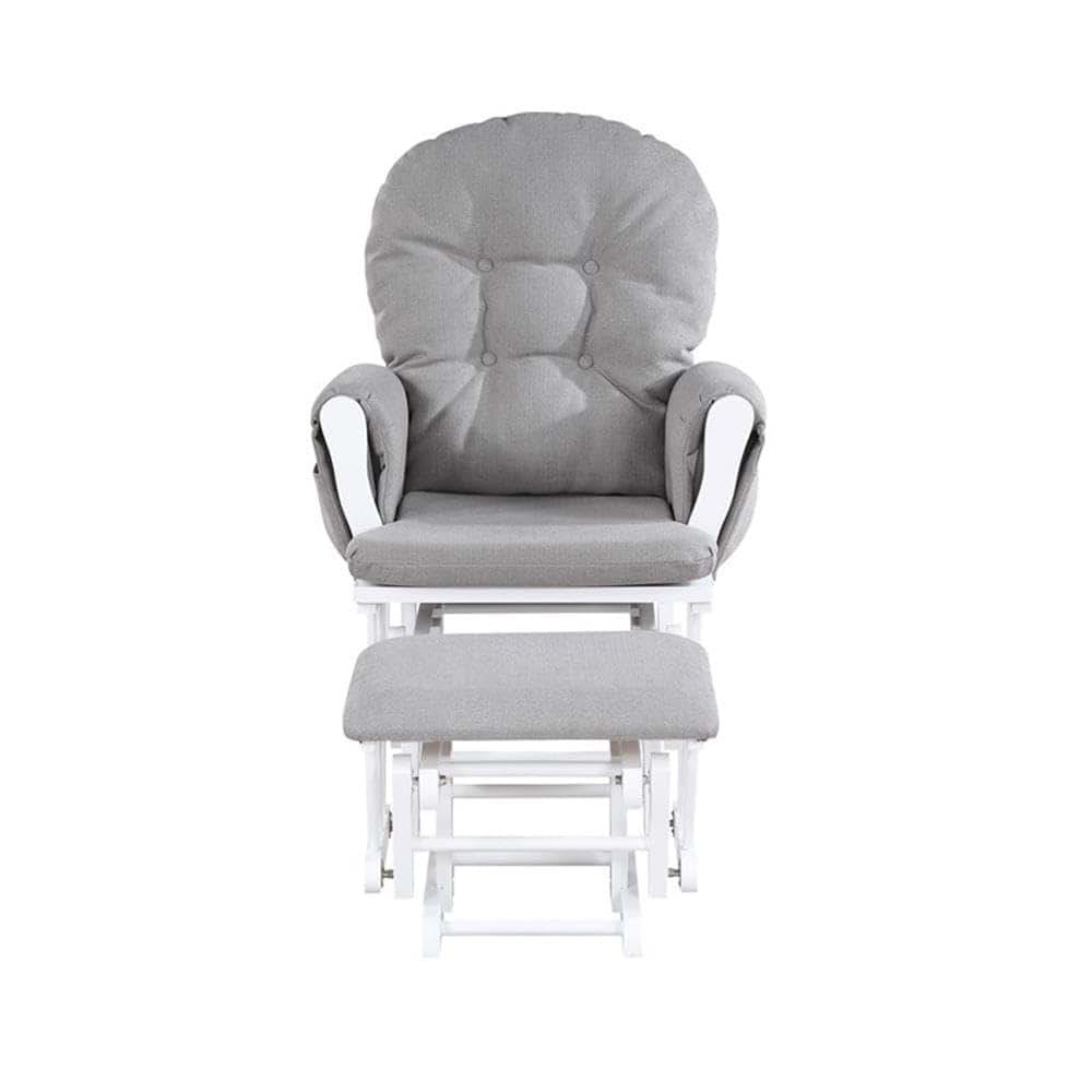 Suite Bebe Mason Glider & Ottoman, White/Oyster (photo 3)