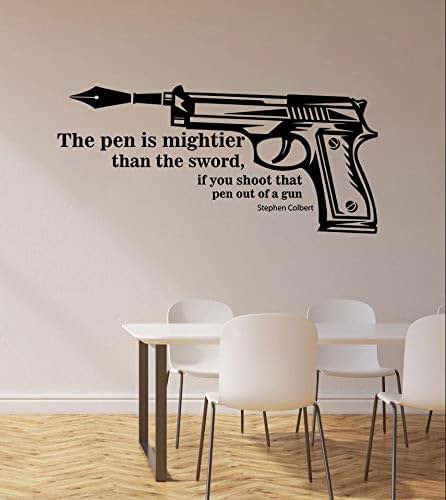 All Things Valuable Pen Is Mightier Than The Sword Wall Decal Art